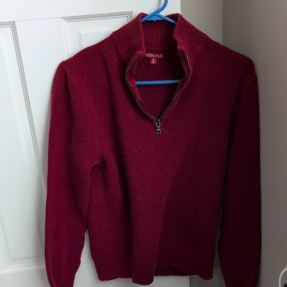 Merona Burgundy Quarter-Zip Pullover